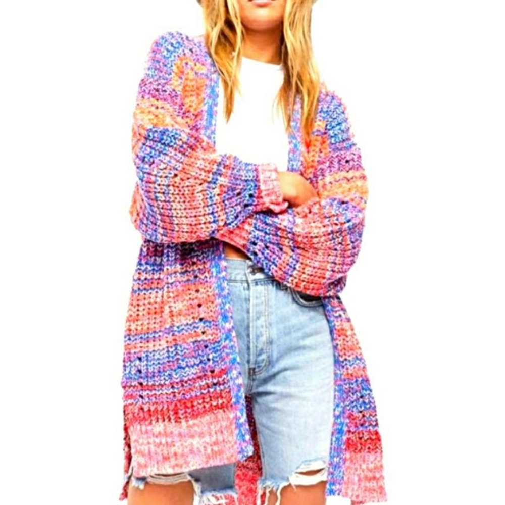 free people boho berry blast combo cardigan